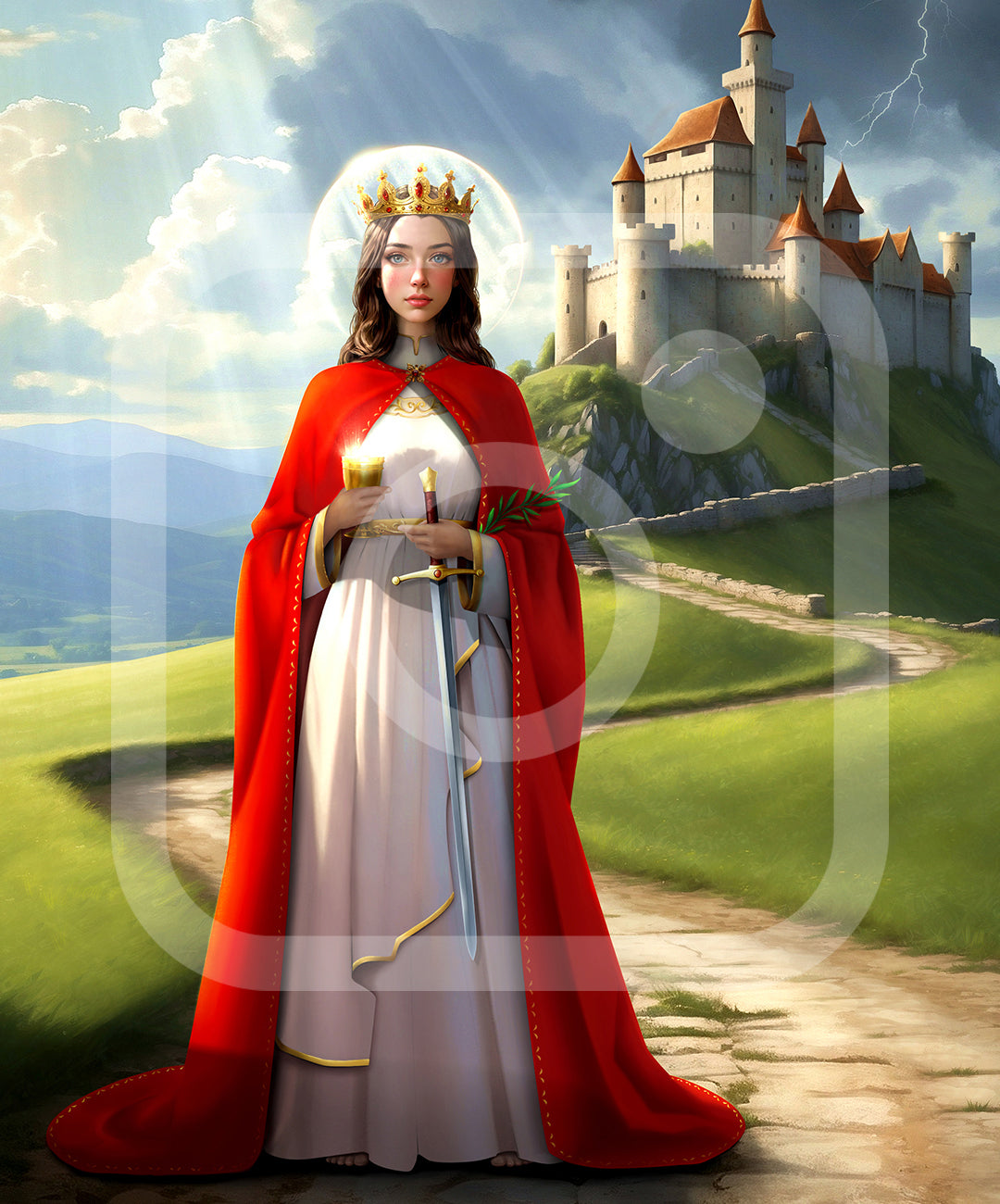 Santa Bárbara Bendita Canvas Print Large 24in x36in